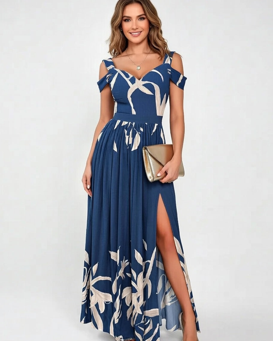 Vestido Longo Elegante Estilo Grego com Pregas - Modelo Premium